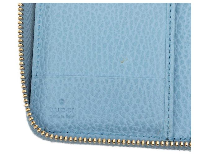 Gucci Swing Bi-fold Geldbörse aus blauem Leder - Ansicht 6