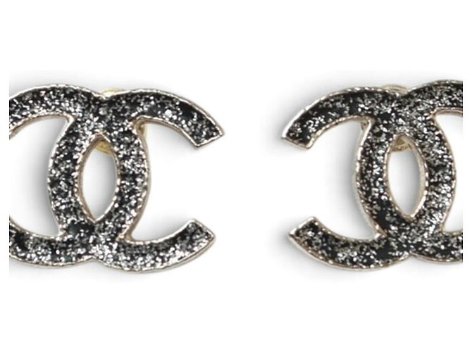 Chanel Silver Stud Earrings Silvery - view 2