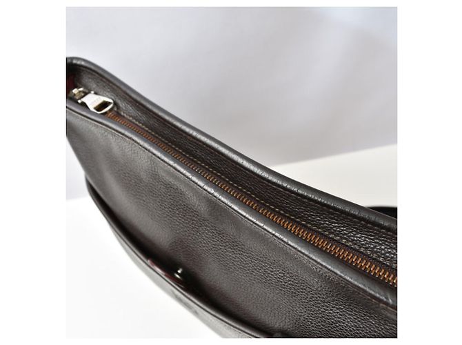 Bolsa de ombro e tiracolo em couro marrom escuro Loewe Castanho escuro - vista 10