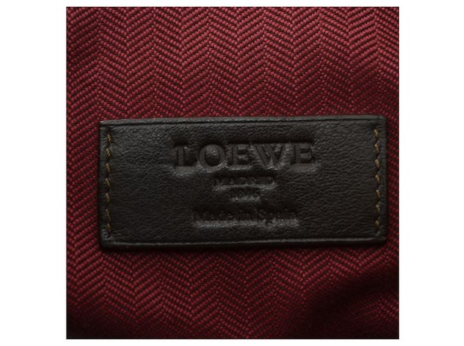 Bolsa de ombro e tiracolo em couro marrom escuro Loewe Castanho escuro - vista 14