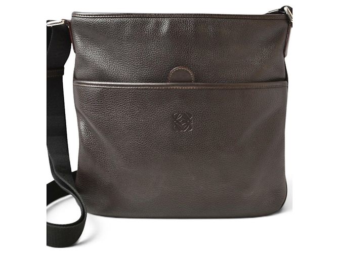 Bolsa de ombro e tiracolo em couro marrom escuro Loewe Castanho escuro - vista 2