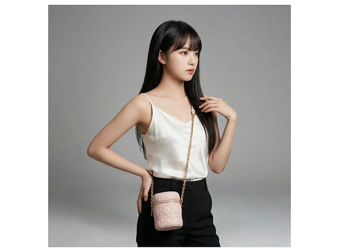 Borsa a tracolla mini Christian Dior DIORAMOUR Caro Rosa - vista 4