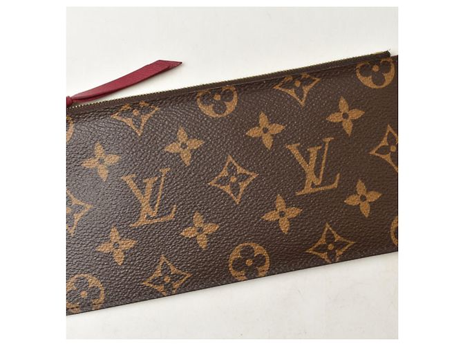 Louis Vuitton Pochette Felicie Pouch Castaño Fucsia Monograma - vista 3
