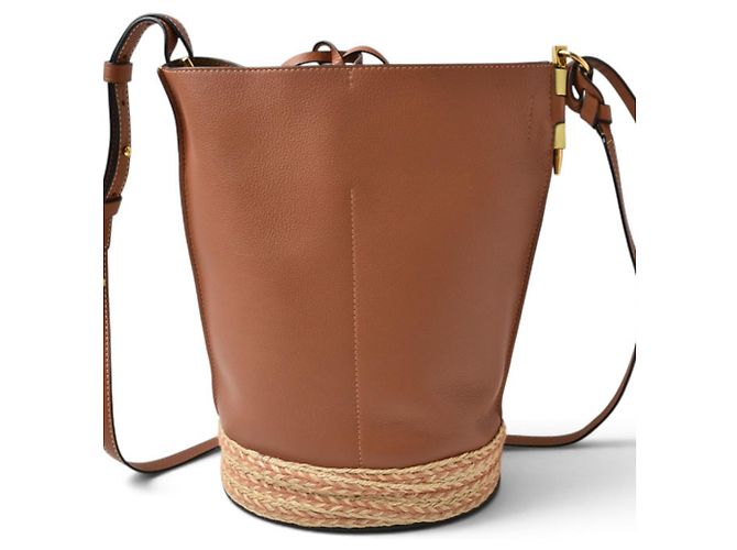 Bolsa Bucket Loewe Gate Marrom Amarelo - vista 10