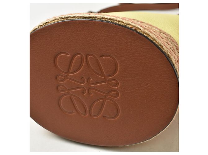Bolsa Bucket Loewe Gate Marrom Amarelo - vista 5