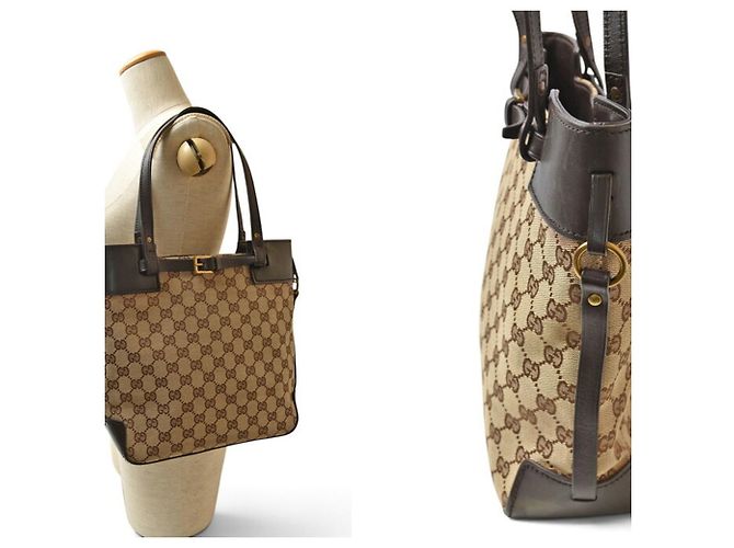 Bolso Gucci GG Canvas Castaño Beige - vista 3