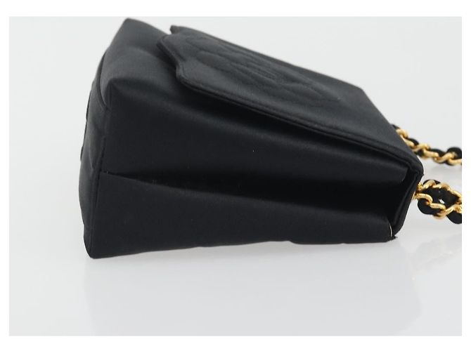 Chanel Vintage Camellia Flap Satin Mini Noir - vue 3