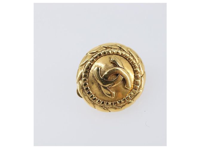 Chanel Vintage CC Round Clip-On Metal Small D'oro - vista 4