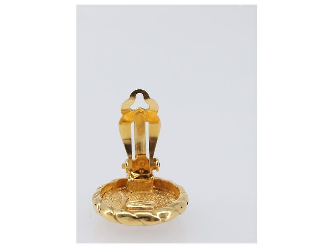 Chanel Vintage CC Round Clip-On Metal Small D'oro - vista 7