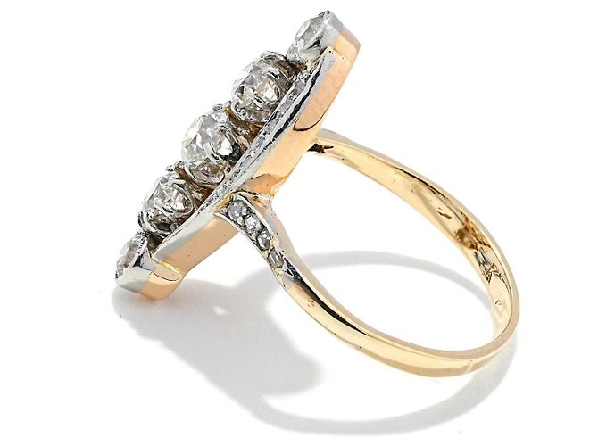 Autre Marque Antiker Jugendstil Diamantring Gold 585/14K 0,75 ct G SI–VS1 Altschliff Gr. 53 - Ansicht 3