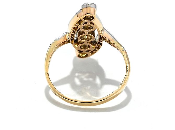 Autre Marque Antiker Jugendstil Diamantring Gold 585/14K 0,75 ct G SI–VS1 Altschliff Gr. 53 - Ansicht 4