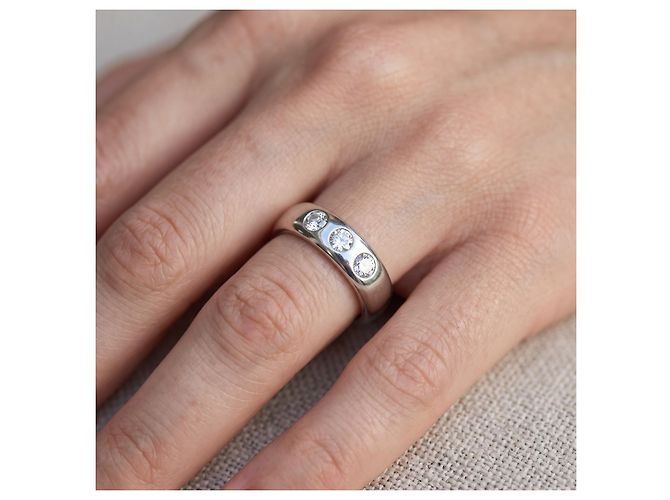 Anello Chopard Memoire Oro Bianco 750/18K Diamante Eternity Misura 51 Lusso - vista 6