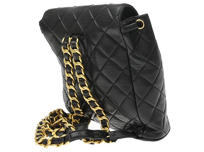 Chanel Vintage CC Pocket Quilted Lambskin Small Nero - vista 3