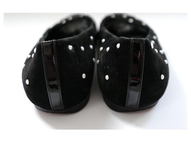 Chanel Ballerine in camoscio nero con punta perla - vista 3