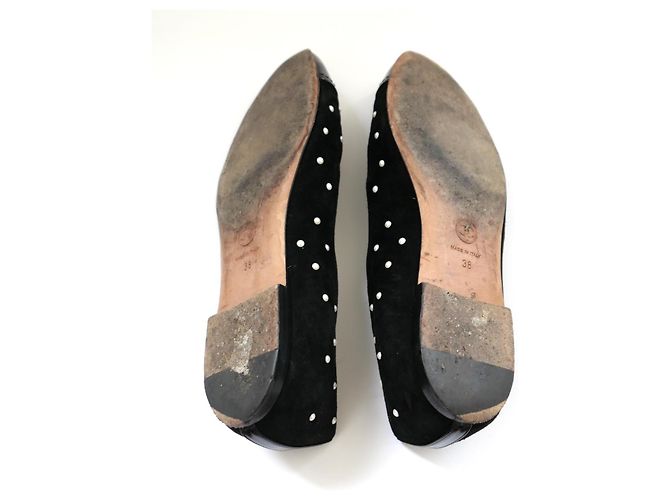 Chanel Ballerine in camoscio nero con punta perla - vista 6