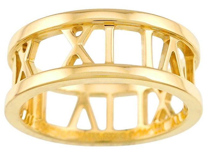 Autre Marque Tiffany & Co. Atlas Band Ring in 18K Weißgold - Ansicht 2