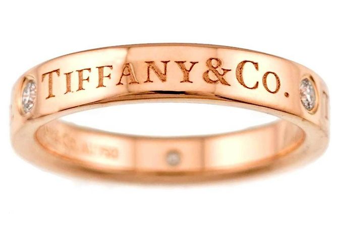 Autre Marque Bague Anneau Plat Tiffany & Co. en Or Rose 18K - vue 2