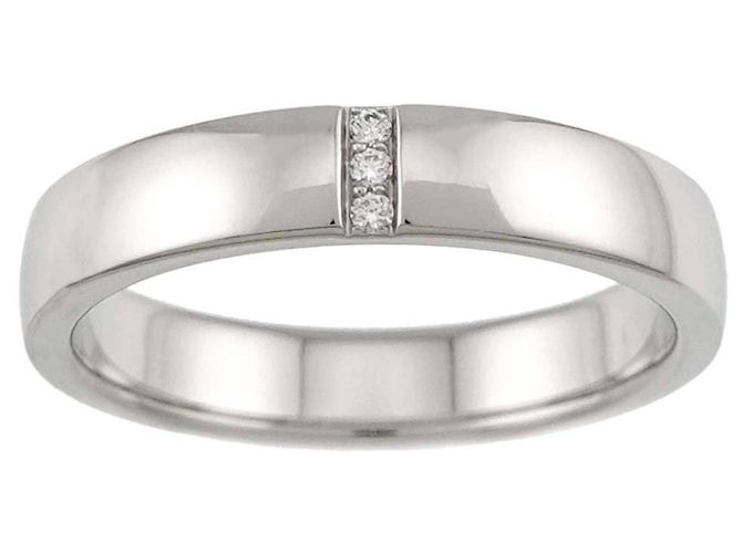 Anello Harry Winston Three-Stone 1-Diamond in Platino - vista 2