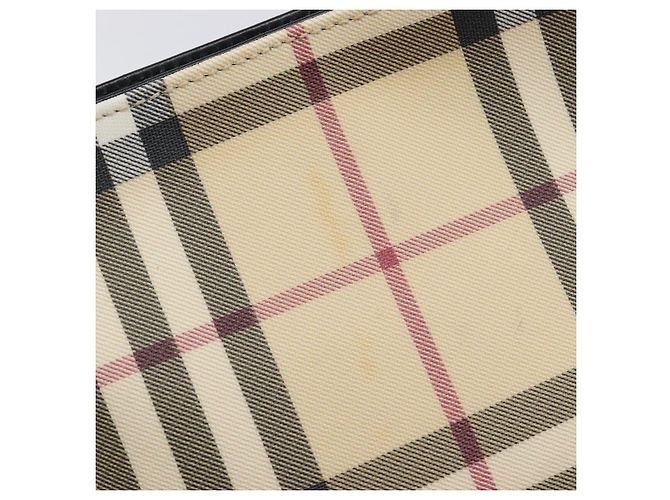 Bolso de mano BURBERRY Nova Check PVC Beige Silver Auth 205321 Plata - vista 10