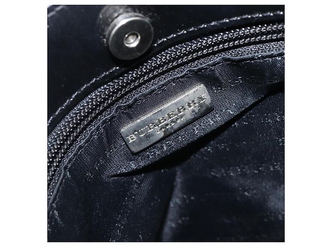 Bolso de mano BURBERRY Nova Check PVC Beige Silver Auth 205321 Plata - vista 18
