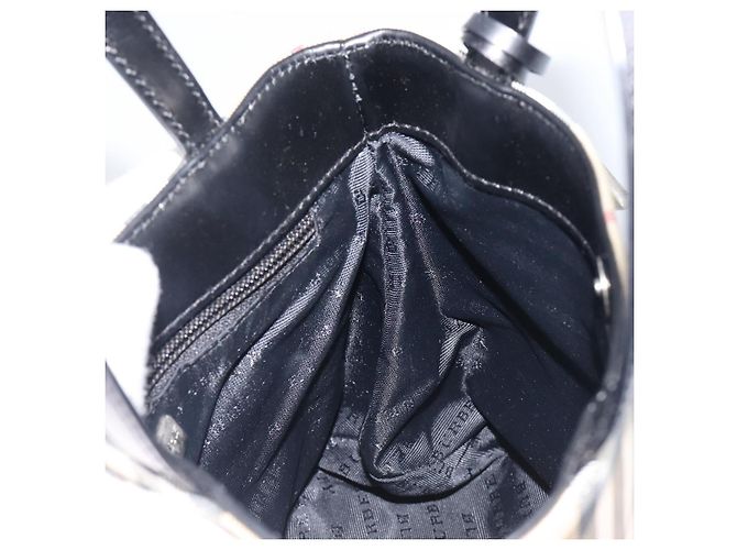 Bolso de mano BURBERRY Nova Check PVC Beige Silver Auth 205321 Plata - vista 19