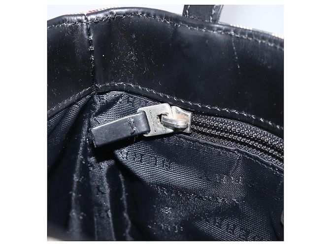 Bolso de mano BURBERRY Nova Check PVC Beige Silver Auth 205321 Plata - vista 21
