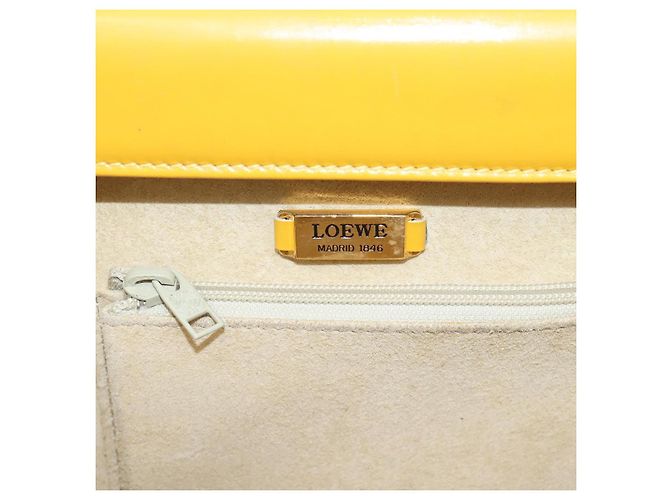 Bolso de mano LOEWE de cuero Amarillo Oro Auth ep16372 Dorado - vista 18