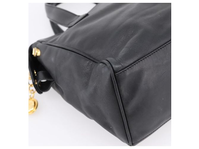 Borsa Christian Dior in pelle nera e oro Auth 205255A - vista 14