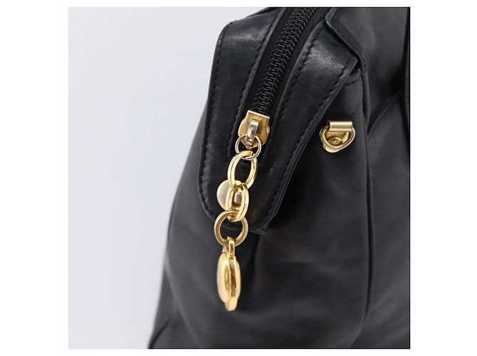 Borsa Christian Dior in pelle nera e oro Auth 205255A - vista 17