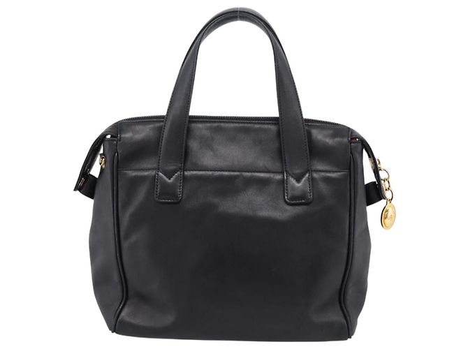 Borsa Christian Dior in pelle nera e oro Auth 205255A - vista 2