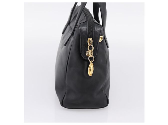 Borsa Christian Dior in pelle nera e oro Auth 205255A - vista 3