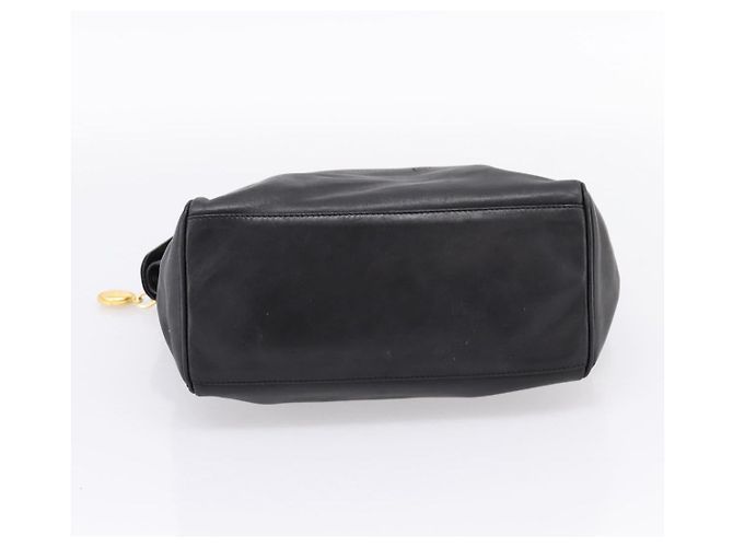 Borsa Christian Dior in pelle nera e oro Auth 205255A - vista 5