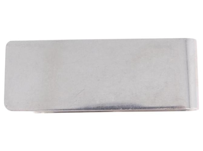 LOUIS VUITTON Bill Clip Money Clip metallo Silver LV Auth 206944 - vista 3