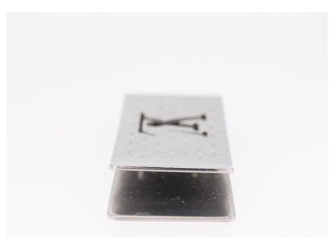 LOUIS VUITTON Bill Clip Money Clip metallo Silver LV Auth 206944 - vista 4