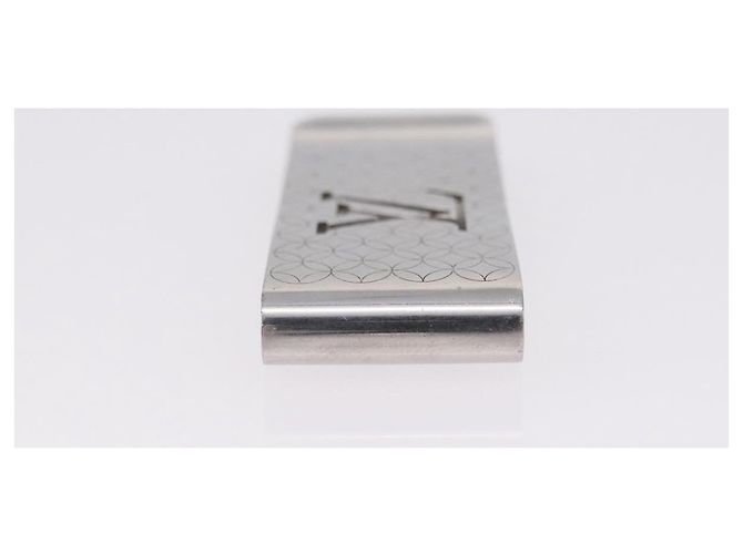 LOUIS VUITTON Bill Clip Money Clip metallo Silver LV Auth 206944 - vista 5
