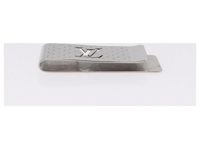 LOUIS VUITTON Bill Clip Money Clip metallo Silver LV Auth 206944 - vista 7