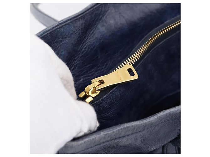 Sac Tote Miu Miu en Cuir 2 voies Navy Gold Auth fm5470V Doré Bleu Marine - vue 24