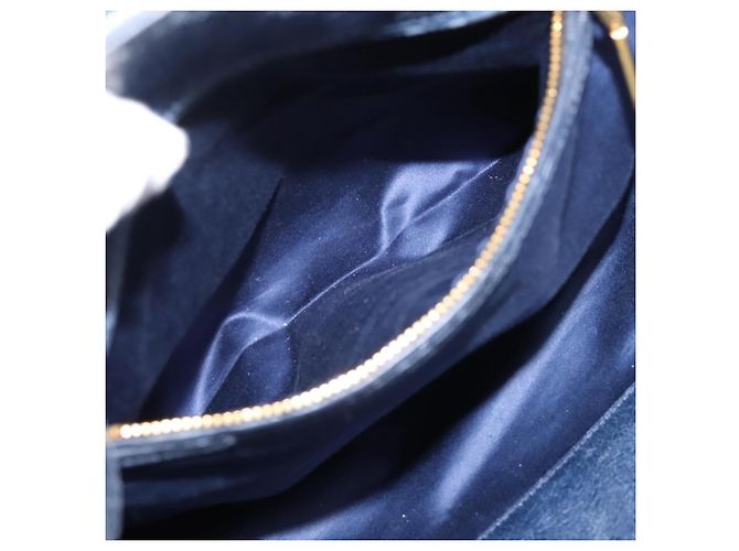 Sac Tote Miu Miu en Cuir 2 voies Navy Gold Auth fm5470V Doré Bleu Marine - vue 28