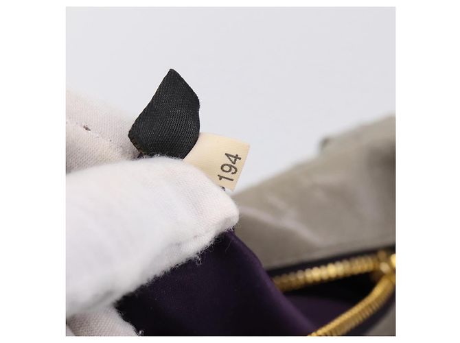Miu Miu Matelassé Handtasche Leder 2way Grau Gold Auth 167719M Braun Golden - Ansicht 12