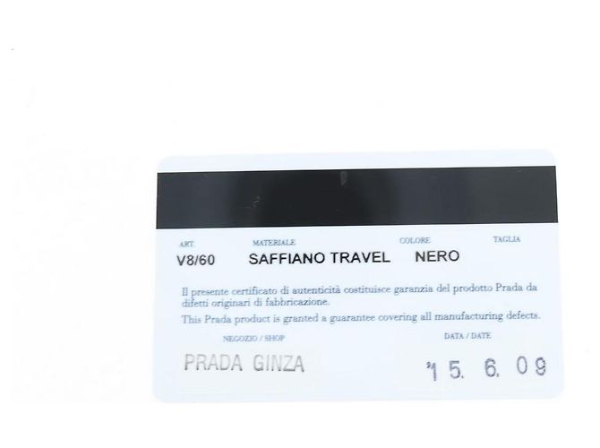 Baule PRADA pelle Saffiano Black Silver Auth 206701V Nero Argento - vista 11