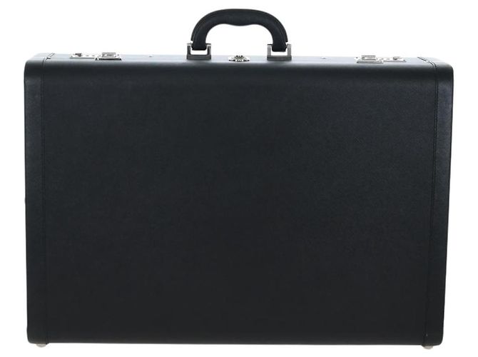 Baule PRADA pelle Saffiano Black Silver Auth 206701V Nero Argento - vista 13