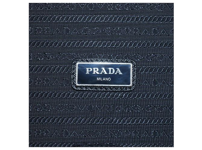 Baule PRADA pelle Saffiano Black Silver Auth 206701V Nero Argento - vista 29