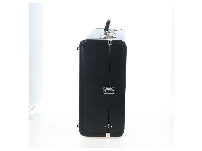Baule PRADA pelle Saffiano Black Silver Auth 206701V Nero Argento - vista 4