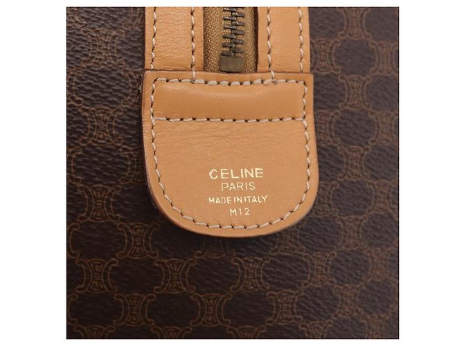 Céline Sac à main CELINE Macadam Canvas PVC Leather Brown Gold Auth 205250V Marron Doré - vue 11