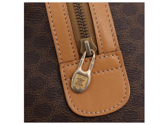 Céline Sac à main CELINE Macadam Canvas PVC Leather Brown Gold Auth 205250V Marron Doré - vue 19