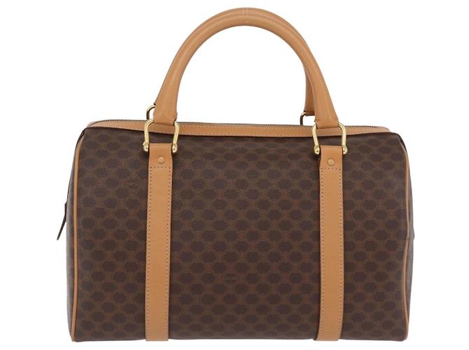 Céline Sac à main CELINE Macadam Canvas PVC Leather Brown Gold Auth 205250V Marron Doré - vue 2