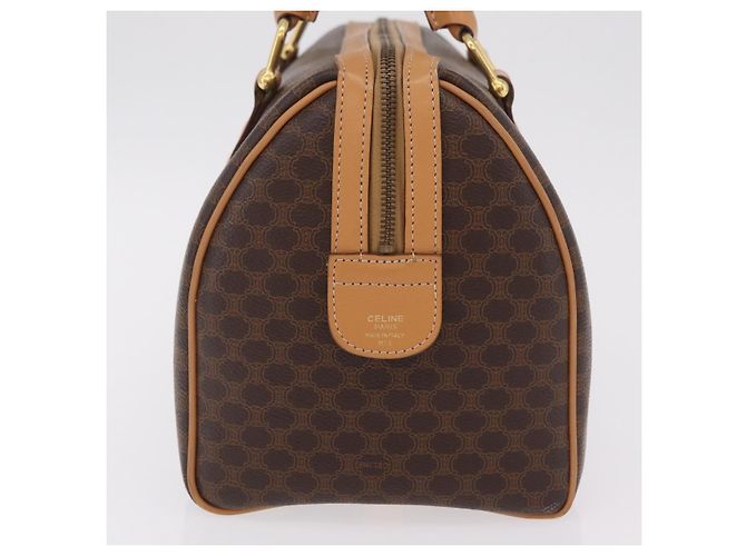 Céline Sac à main CELINE Macadam Canvas PVC Leather Brown Gold Auth 205250V Marron Doré - vue 3