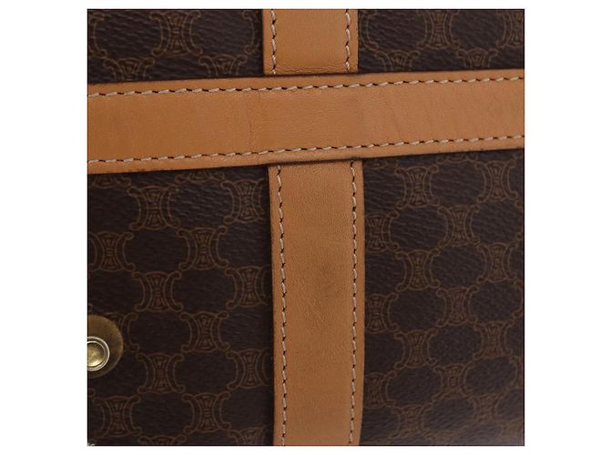 Céline Sac à main CELINE Macadam Canvas PVC Leather Brown Gold Auth 205250V Marron Doré - vue 6