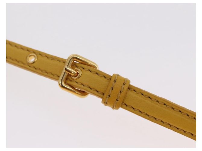 Borsa a tracolla Miu Miu Matelassé in pelle 2way Yellow Gold Auth 202504A D'oro Giallo - vue 10