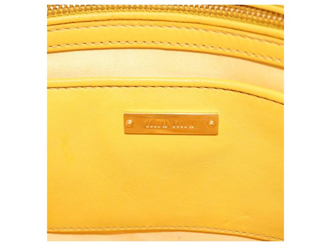 Borsa a tracolla Miu Miu Matelassé in pelle 2way Yellow Gold Auth 202504A D'oro Giallo - vue 23